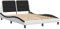 vidaXL Bettgestell, Bett mit Kopfteil, Polsterbett Doppelbett für Schlafzimmer, Bettrahmen mit Lattenrost, Weiß Schwarz 140x200cm Kunstleder