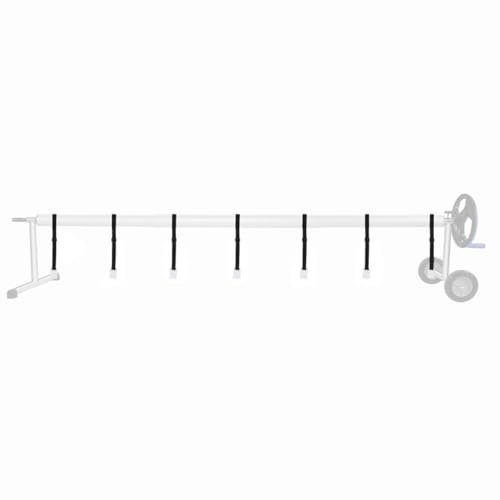 Qutalmi Kit de Fixation pour bâche Solaire de Piscine, 8 Sangle De Piscine Kit, Enrouleur de Couverture Solaire Jeu de Roues de Parasol Sangles de Serrage de Couverture de Piscine