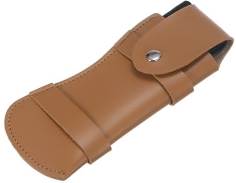 M METERXITY Knife Sheath for Belt, Portable PU Leather Belt Loop Folding Knife Sheaths, Belt Knife Holder for Outdoor/Bushcraft Camping/Fishing Horizontal Knife Sheath [Brown]