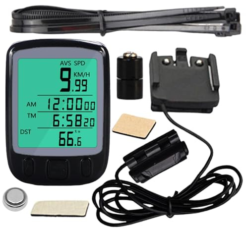 Klare LCD-Anzeige Tachometer Mph, Multifunktionsmesser Radfahren, kabelgebundenes wasserdichtes Design Tacho Fahrräder, tragbarer GPS-Tachometer, ideal für Rennräder und Mountainbiken