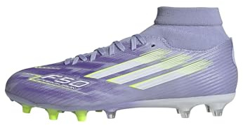 adidas Damen F50 SPARKFUSION League W Mid Firm Artificial Ground Football Boots Fußballschuhe, Violet Tone/Lucid Lemon/Purple Rush, 38 2/3 EU