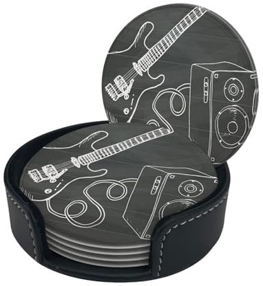 Love Rock Untersetzer, rund, personalisierbar, bedruckt, mit Aufbewahrung, 6 Stück