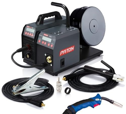 Saldatrice MIG PATON ProMIG 160A 3 in 1 – Saldatrice inverter 230V, 15-2 – Kit MIG con torcia, senza gas – Per principianti e professionisti
