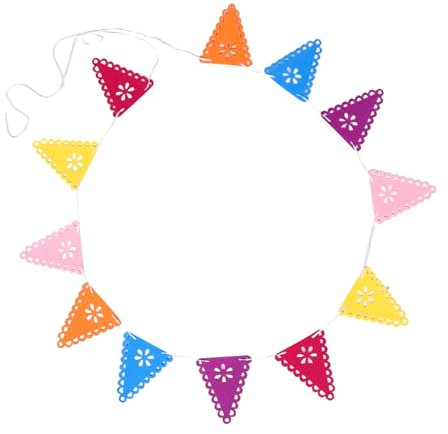 TOYANDONA Mexikanische Geburtstagsflagge Spürte Nicht Gewebter Stoff Piñata Karneval Banner Tag Der Toten Wimpeldreieck Flagge Für Party Wanddekorationen