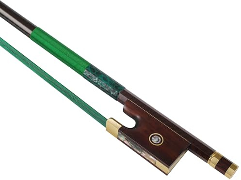 Premium Carbon Fiber Violin Bow 4/4 - Lightweight, Durable, & Stylish with Snakewood Frog & Dyed Horsehair，Colorful Carbon Fiber Violin Bow - Vibrant Design with High-Performance Materials (Green)