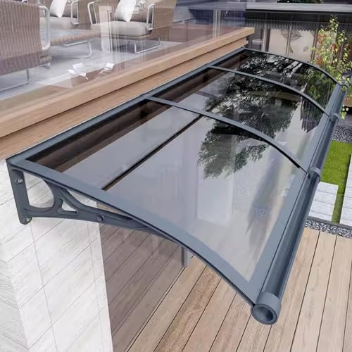 Toldo de patio para puerta exterior con soporte de aluminio, resistente a los rayos UV y a la nieve, expandible y personalizable, 80 x 220 cm