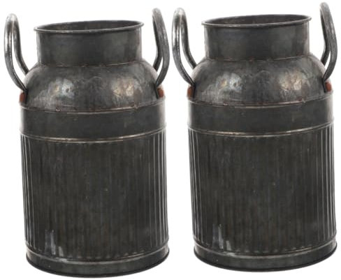 Warmhm Antike Verzinkte Milchkanne Als Rustikale Blumenvase Im Vintage-Stil – Ideal Für Die Bauernhaus-Dekoration Im Landhauslook Perfekt Für Heim Und Büro