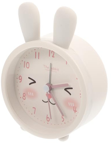 ERINGOGO Leiser Kindgerechter Wecker Mit Nachtlicht Cartoon Hase Kleine Schreibtischuhr Für Büro Schlafzimmer Ohne Batterien Als Studentenwohnheim Zubehör