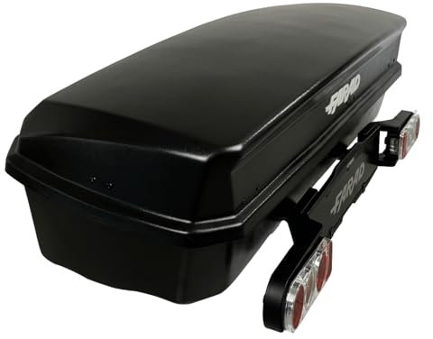 Box da Gancio Traino FARAD Maki 300L – Finitura Nero Goffrato, Portabagagli Posteriore Auto, Antigraffio, con Serratura di Sicurezza