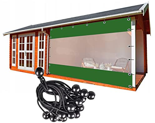 AFGZQ Rideaux Extérieurs PVC, 0,5 Mm Étanche Panneaux Latéraux Pergola Clairs avec Oeillets, for Mobilier D'Extérieur, Véranda, Pergola, Personnalisable (3.5x3m/11.48x9.84ft)