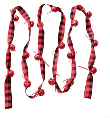 Klingelnde Glocke Schnur mit Samtband für Weihnachtsbaum und Türdekoration, aus Stoffmaterial für wiederholten Feiertagsgebrauch (B)