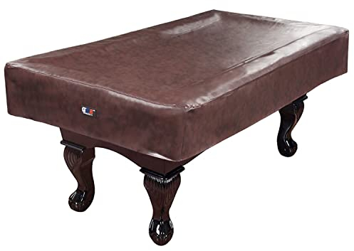 GSE Games & Sports Expert Billiard Pool Table Covers, 7ft Heavy Duty Leatherette, Waterproof & Tearproof, Brown
