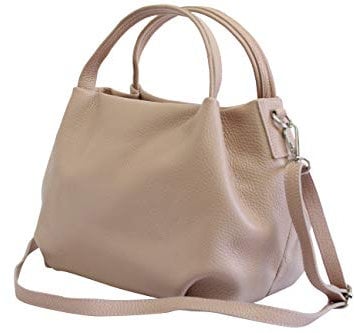 AMBRA Moda Damen handtasche Henkeltasche Schultertasche aus Echtleder GL023 (Altrosa)
