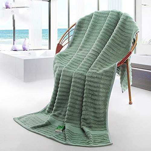 BAIAA Serviette Bain, Fibre de Bambou, Ondulation Douce et Confortable, Serviette de Luxe, Terry étroitement arrangé, Triple Absorption d'eau, 70 * 140cm (Green)