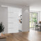 inova Glas-Schiebetür 755 x 2035 mm Blockstreifen Design Alu Komplettset mit Lauf-Schiene und Griffmuschel beidseitiger Softclose