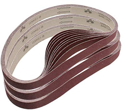 25mm x 762mm Sanding Belts, 3 Each of 320/400/600/800/1000 Fine Grits, Belt Sander Tool for Woodworking, Metal Polishing, 15 Pack Aluminum Oxide Sanding Belt