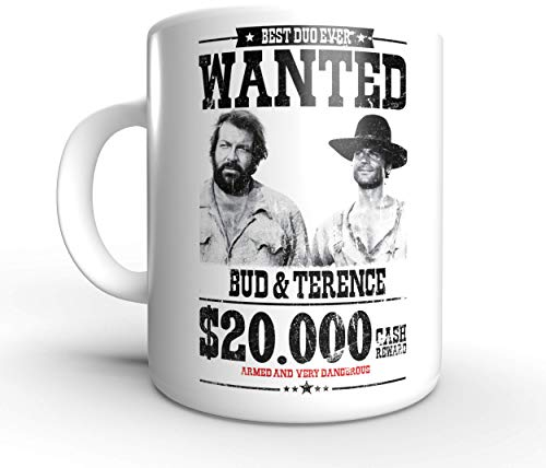 Terence Hill Wanted $20.000 - Die rechte und die linke Hand des Teufels Bud Spencer - Tasse rund (330ml)