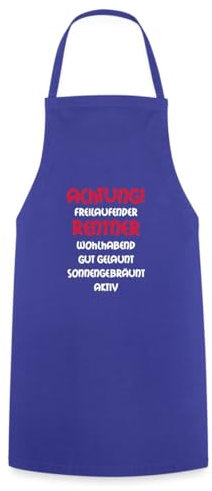 Spreadshirt Achtung Freilaufender Rentner Witzig Kochschürze, One size, Royalblau