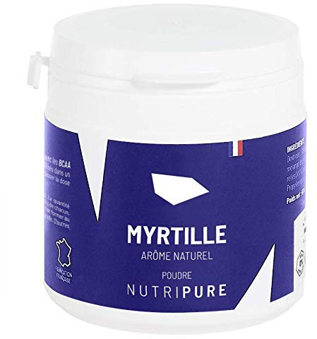 Nutripure | Arômes Naturels Whey, Protéine Végétale, Collagène, BCAA | Myrtille | Pour Boissons ou Pre Workout | 100% Ingrédients Naturels et BIO Compatibles | Sans Edulcorants | Made in France