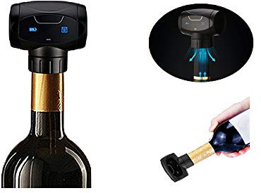 BAISHICHENG Electric Wine Stopper, Automatic Stopper Preserver Vacuum Pump with Wine Bottle Stopper,Silicone Wine Stopper Reusable Wine Vacuum Pump Keep Fresh,Wine Accessories Gifts