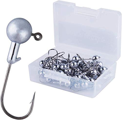 Matymats 40Pcs Jig Heads 10g, Soft Plastic Lure Heads, Crappie Lures Jighead Hooks, Soft Lure Hooks Sea Fishing Jig Heads for Freshwater Saltwater, Fishing Jig Hooks Freshwater Saltwater