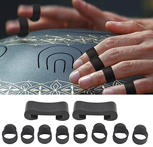 Eulbevoli Handpan Finger Cover, Rot, Reduziert Geräusche, Zunge Drum Finger Sleeves, Tragetasche, Kunststoff, Musikinstrumentzubehör