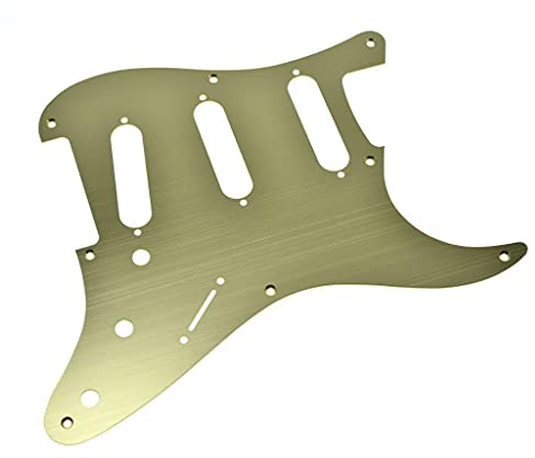 Dopro 8 Löcher Aluminium eloxiert Vintage Style ST Strat SSS Gitarre Pickguard Scratch Plate passend für American Fender Strat Gold