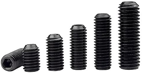 Oneyijun 20 pezzi M8 x 6mm Vite a esagono incassato Grano Vite Vite con punta a tazza Vite Nero Acciaio legato Bulloni a testa esagonale