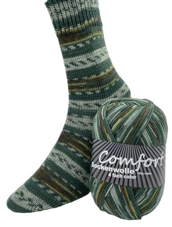 Comfort Wolle Sockenwolle 100gr Knaul 4-Fach 420m Premium Strumpfgarn Made in Italy mit großer bunter Farbauswahl (66-03)