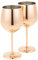 Homiu Stainless Steel Wine Glass 520ml Pack of 2 Rose Gold Silver Gold Glasses Gift Set Shatterproof Goblet