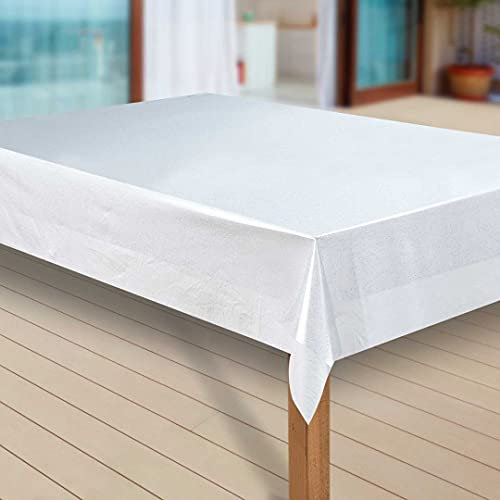 laro Wachstuch-Tischdecke Abwaschbar Garten-Tischdecke Wachstischdecke PVC Plastik-Tischdecken Eckig Meterware Wasserabweisend Abwischbar, Muster:Folie Transparent. Glitter, Größe:140x400