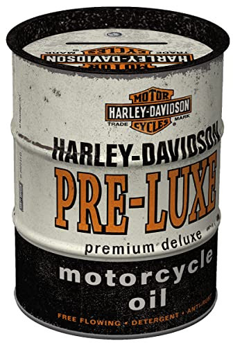 Nostalgic-Art Retro Spardose, 600 ml, Harley-Davidson – PRE-Luxe – Geschenk-Idee für Biker, Original Lizenzprodukt (OLP), Sparschwein aus Metall, Vintage Blech-Sparbüchse