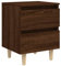 vidaXL Nachttisch mit Massivholz-Beinen Nachtschrank Nachtkonsole Nachtkommode Schlafzimmer Schrank Kommode Braun Eichen-Optik 40x35x50cm