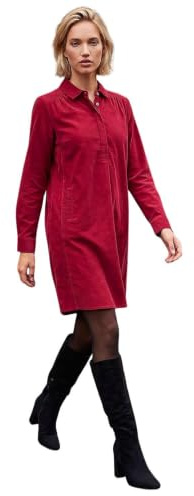 Roman Originals Womens Corduroy Tunic Shirt Dress - Ladies Autumn Everyday Winter Holiday Long Sleeve Soft Pockets Comfy Cuffs Frock Knee Length Gowns