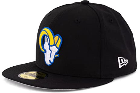 New Era Casquette 59FIFTY NFL NBA MLB Limited Edition (Los Angeles Rams Black, 7), Los Angeles Rams Black, 55-56