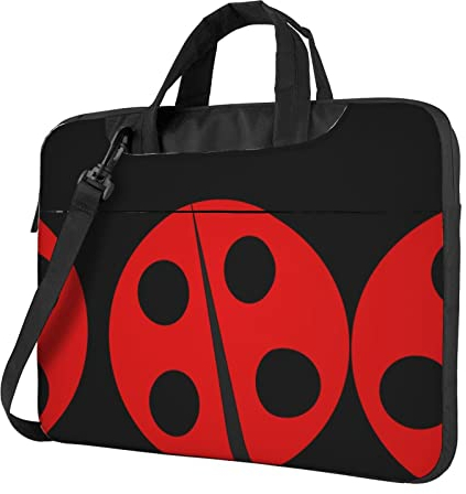 DMORJ Ladybug tragbare Laptoptasche mit Schulterriemen, Schwarz, 14 inch