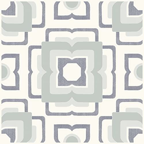 FloorPops 12-in by 12-in Teal Posey Vinyl Peel & Stick Floor Tiles (10 Tiles), (10 sq.ft./Carton)