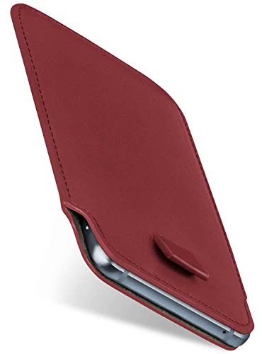 moex Slide Case für iPod Touch (5. Generation) Hülle zum Reinstecken Ultra Dünn, Holster Handytasche aus Vegan Leder, Premium Handyhülle 360 Grad Komplett-Schutz mit Auszug - Rot