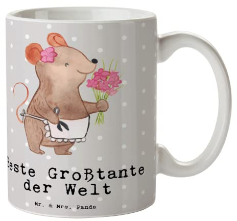 Mr. & Mrs. Panda Tasse Großtante - Geschenk, Neffe, Mitbringsel, Bedanken, Geschenktipp, Geschenkidee, Kaffeetassen, Büro Tasse, Porzellantasse,