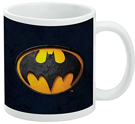 The Flash – Tasse à café en céramique avec logo Batman – Tasses cadeau fantaisie pour café, thé et boissons chaudes, 325 ml, blanc