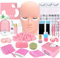 Lash Extension Kit Professional Eyelash Grafting Training Tools Mannequin Head USB Fan Lash Shampoo 0.07D Curl Mix 8-15mm Glue Practice Eyelash Strips Lash Mapping,Exercise Set for Beginner
