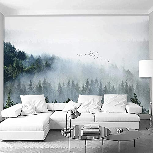 Nebelwald Naturlandschaft Fototapete 3D Wandbilder, Panoramawandbilder Große Tapete Dekoration Gemälde Tapete, Geeignet Für Wohnzimmer Und Schlafzimmer Kinderzimmer, Abn 400 (Breite) x 280 (Höhe) cm