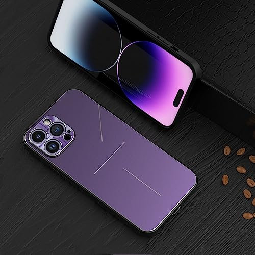 Custodia per iPhone 14 Plus 11 13 Pro Max 12 Mini Cornice in silicone morbido Pannello posteriore in alluminio Protezione lente in metallo Cover per telefono antigoccia,Viola,Per iPhone 11 ProMax