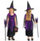 BARVERE Costume da Strega Con Cappello, Manico di Scopa e Borsa Gufo per Bambini (Taglia 120)