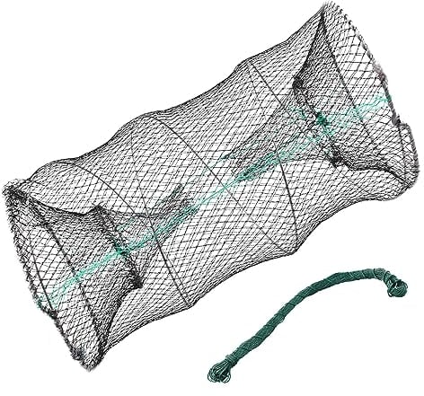 Fayvosiue Collapsible Crab Traps Foldable Fishing Net Crayfish Trap with 36M Drawstring