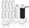 Relaxdays Trinkflasche Glas 10er Set, 360ml, auslaufsicher, spülmaschinenfest, Hülle, Wasserflasche, transparent/schwarz