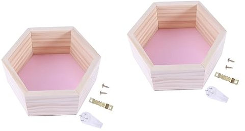 HOMSFOU 2st Sechseckiges Wandregal Sechskantregale Aus Sechseckiges Holzregal Wabenwandregal Wand- Holzregal Sechseckig Sechseckiges Bücherregal Vorratsbehälter Hölzern Lagerung Kind