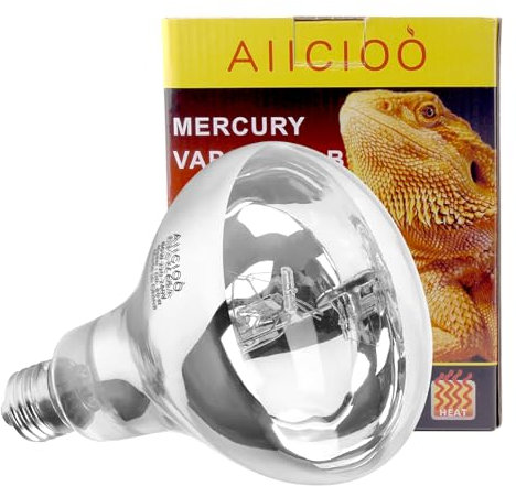 AIICIOO UVA UVB Wärmelampe Reptilien Terrarium Beschichtet Sonnenlicht Reptilien Lampe Birne Spotlight Vollspektrum Tageslicht Lampe E27 UVB Lampe für Schildkröten Schlangen Bartagamen Eidechsen 80W