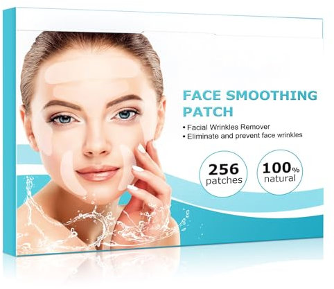 JSBNQRMZ Lot de 256 patchs anti-rides, films de collagène pur, patchs anti-rides pour le visage pour lisser les yeux, la bouche et le front - Réduit les rides