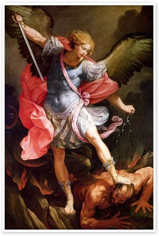 Posterlounge Erzengel Michael besiegt Satan Poster | 20 x 30 cm von Guido Reni Wandbilder Wanddeko
